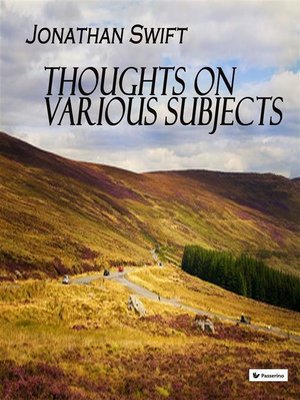 cover image of Thoughts on Various Subjects